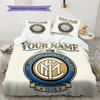 Custom Name Inter Pattern Bedding Quilt Set Home Decoration Gift (1 * Duvet Cover + 2 * Pillowcase Without Core)