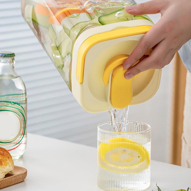 2.5/3.5L Cold Water Kettle With Faucet Portable Plastic Drink Dispenser Refrigerator Fruit Tea Bucket Liquid Beverage Container