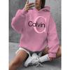 Женская толстовка с графическим принтом Calvin Плюс размер "Calvin" Толстовка с графическим принтом - Повседневный пуловер с длинным рукавом и карманами одежда y2k