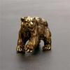 1 Pcs Brown Bear Statue Ornament Solid Brass Polar Animal Figurine Miniatures Tea Table Pet Desk Decors Accessories Crafts