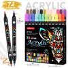 Dual Color Acrylic Paint Markers 24/48/72 Colors Dual Tip Markers Dual-ended Markers  Ceramic Craft