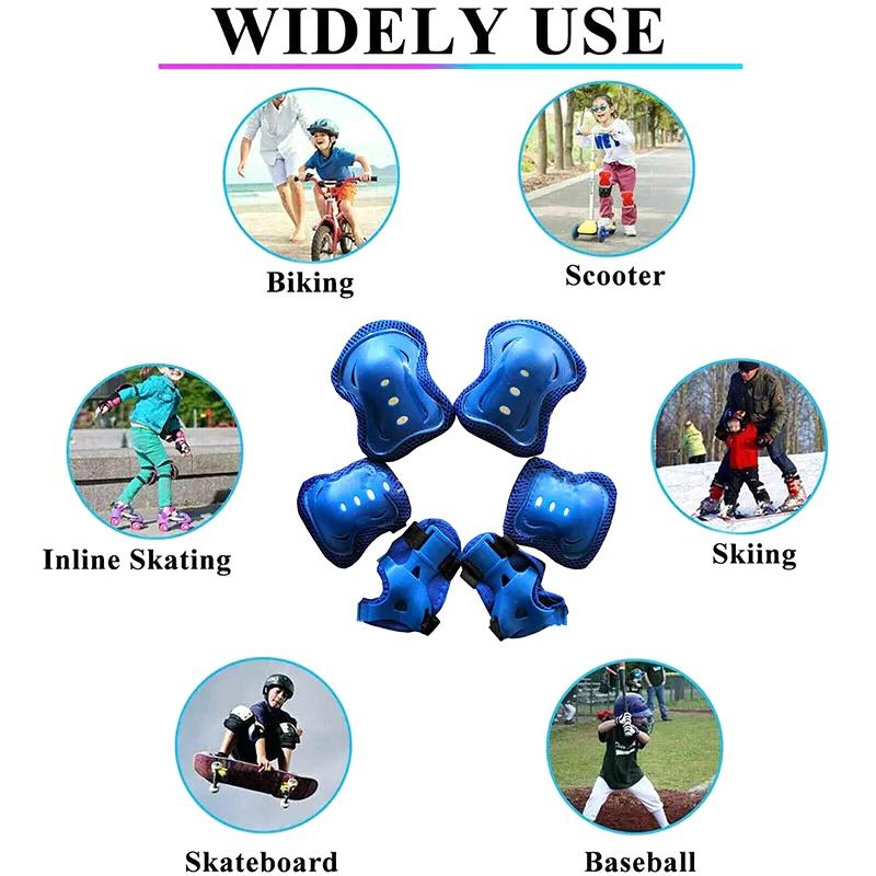 6 шт./компл. детский защитный шлем для мальчиков и девочек, наколенники, налокотники, детский велосипедный шлем для катания на коньках, защитный кожух