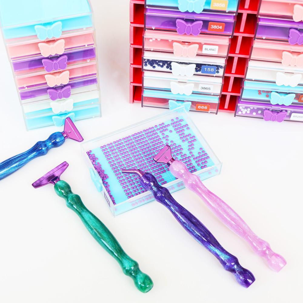 Многофункциональный лоток-перевертыш и набор воронок для алмазной мозаики – Инструмент для вышивания своими руками