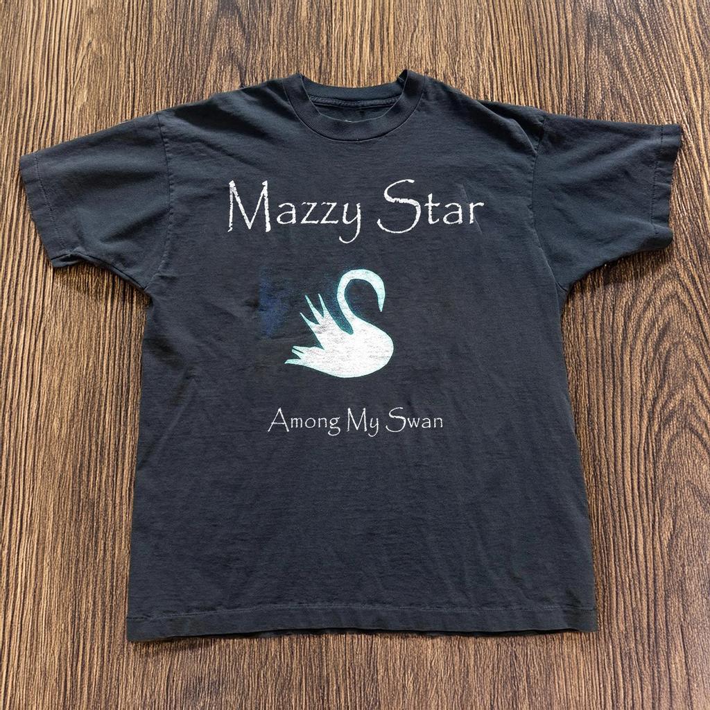 Mazzy Star Среди моих лебедей Черный Хлопок Унисекс Черная Футболка Размер S-5XL