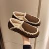 Уютные балетки из овечьей шерсти с квадратным носком, женские теплые туфли Мэри Джейн с мехом Тедди, элегантные пушистые плюшевые мокасины для женщин