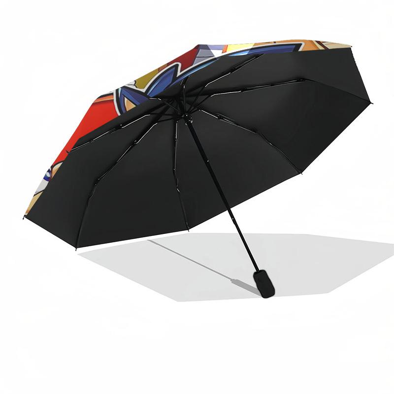 1pc Sonic the Hedgehog 3 Automatic Opening Umbrella, Portable 3-Fold Design, 8-Rib Iron Frame Outdoor Umbrella, Ideal Gift for Fans, Travelers, Everyd