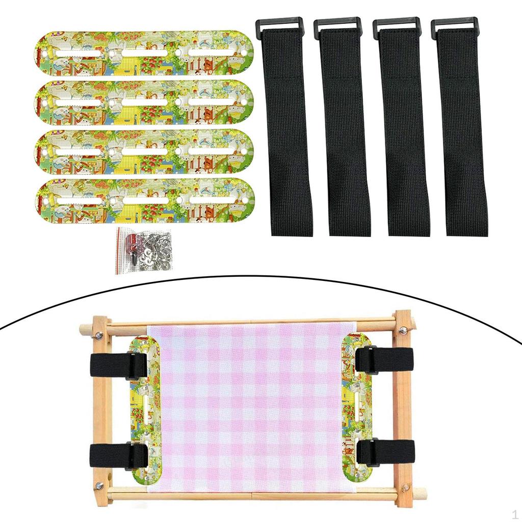 Cross Stitch Kit Canvas Tension Clips Handcraft with Fixed Strap Embroidery Tools Tensioners