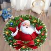 1Pcs Christmas Pattern Round Carpet Santa Claus Print Area Rug Chair Living Room Bedroom Hanging Basket Toddler Floor Decoration Rug