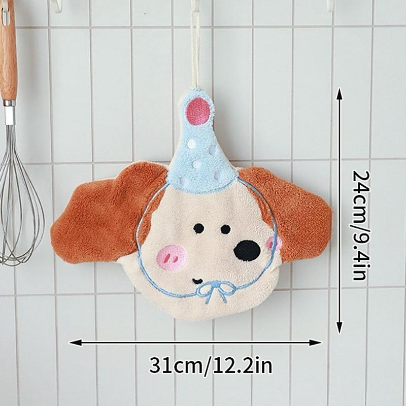 Cute Cartoon Hand Towel Hanging Towels Double-thickness Hand Towels for Bathroom Kitchen Interesting Children's Towels