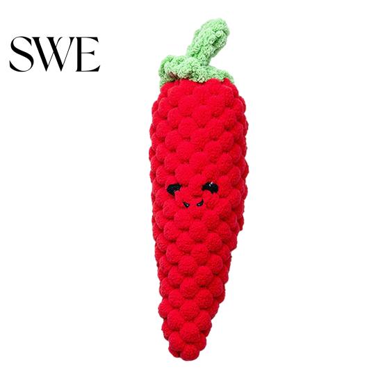 Cute Dog Toys Plush Vegetable Toy Squeaky Broccoli Eggplant Chew Stuffed Scallion Chili Pepper for Puppy Teething Interactive Play Shaped
