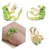 Women Funny Cool Adjustable Tree Frog Jewelry Open Frogs Shaped Ring Weird Green Ring ARI