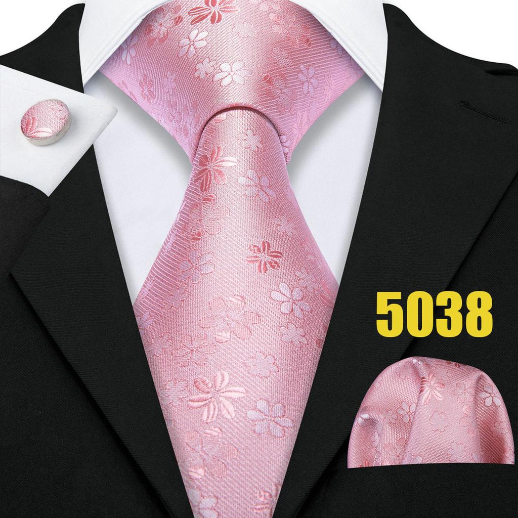 Barry.Wang Цветочные галстуки для мужчин, носовой платок, набор запонок, свадебный формальный набор галстуков