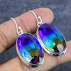 Bi-Color Tourmaline Gemstone Handmade 925 Sterling Silver Earring 1.89" H5d29