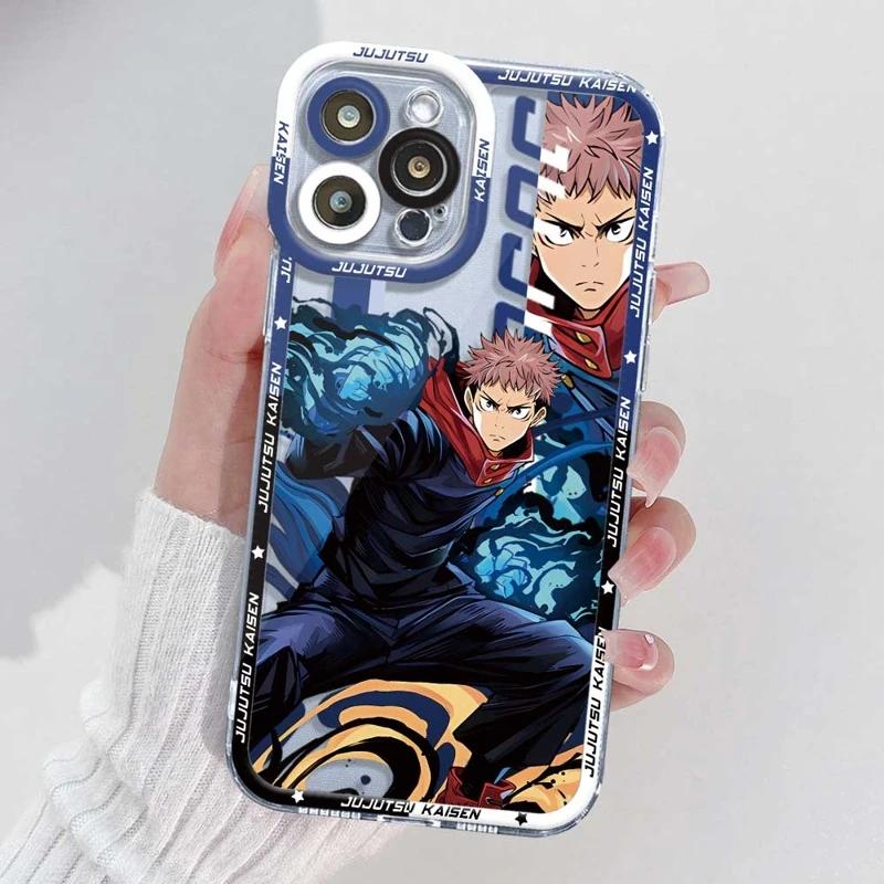 Чехол для телефона Аниме Jujutsu Kaisen Для iPhone 16 15 14 13 12 11 Pro Max X XR XS MAX SE20 8 7 Plus Mini Сатору Годжо Итадори Юдзи