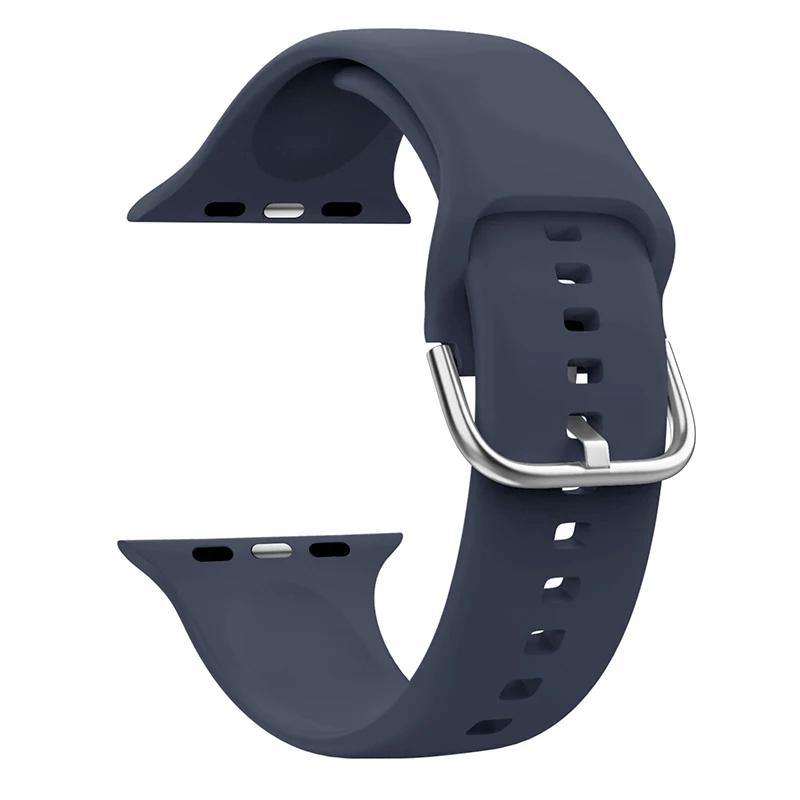 Ремешок Для Apple Watch Ремешок 44мм 45мм 49мм 42мм 41мм 40мм Аксессуары Силиконовый Браслет Correa iWatch Серия 8 9 Ultra SE 6 7 5 4