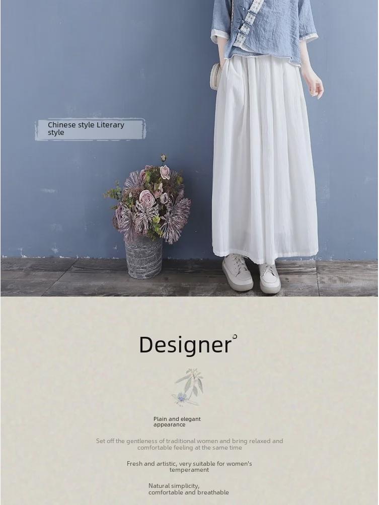 Женская китайская ретро-рубашка из хлопка и льна: Элегантный весенне-летний топ с рукавами три четверти