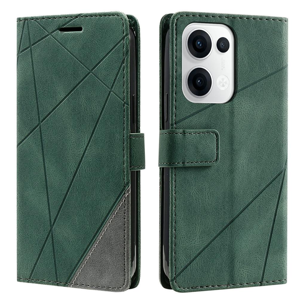 Для Oppo Reno13 5G (Глобальный) Чехол с тиснеными линиями, кошелек из искусственной кожи внахлест, чехол для телефона