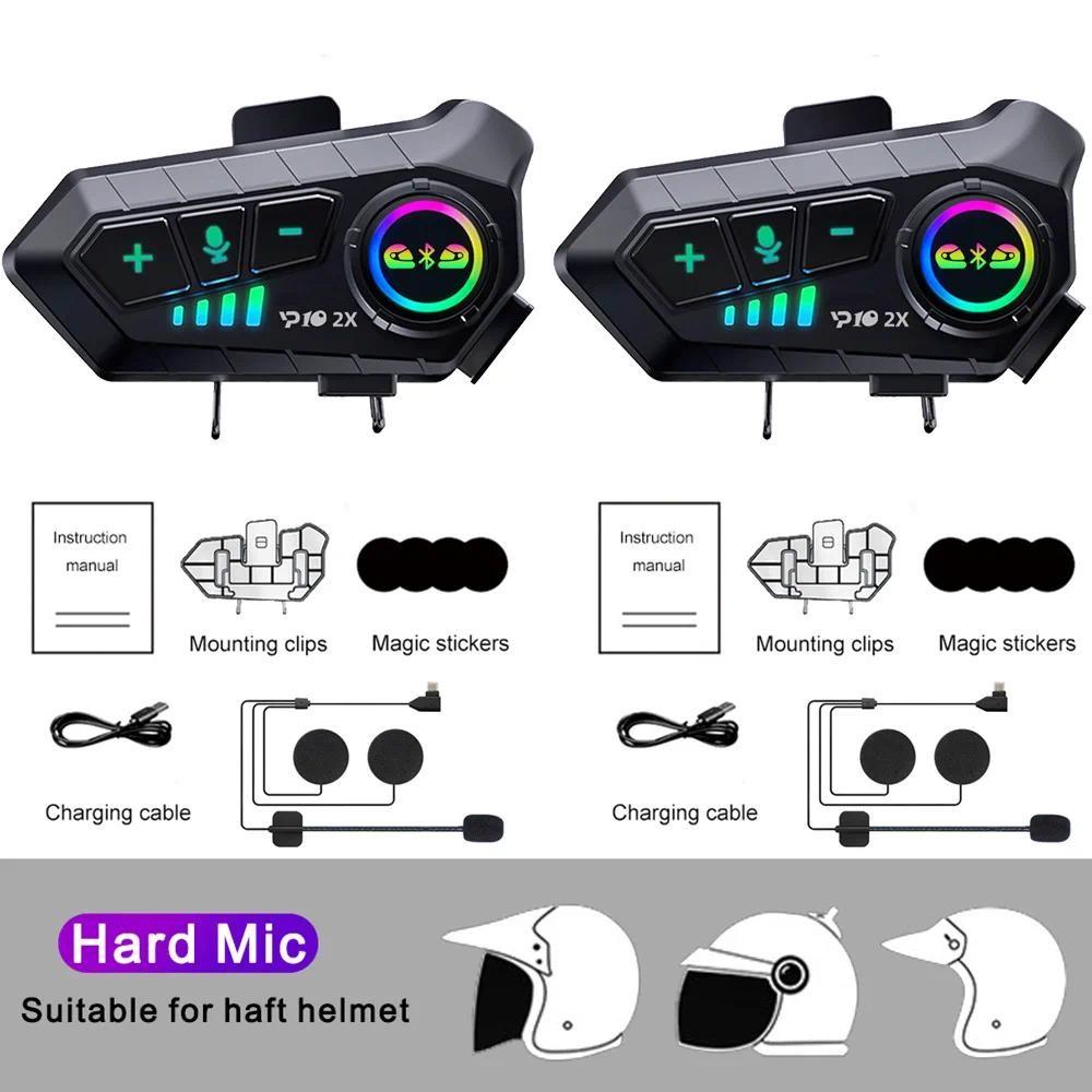 Motorcycle Intercom Headset Helmet intercommunicator Moto 300M For 2 Riders Waterproof Music Sharing Interphone
