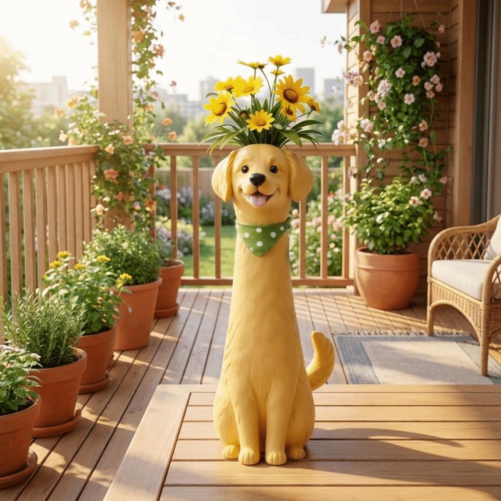 Handmade Dog Flower Vase Cartoon Animal Planter Modern Animal Flower Holder Home Decor