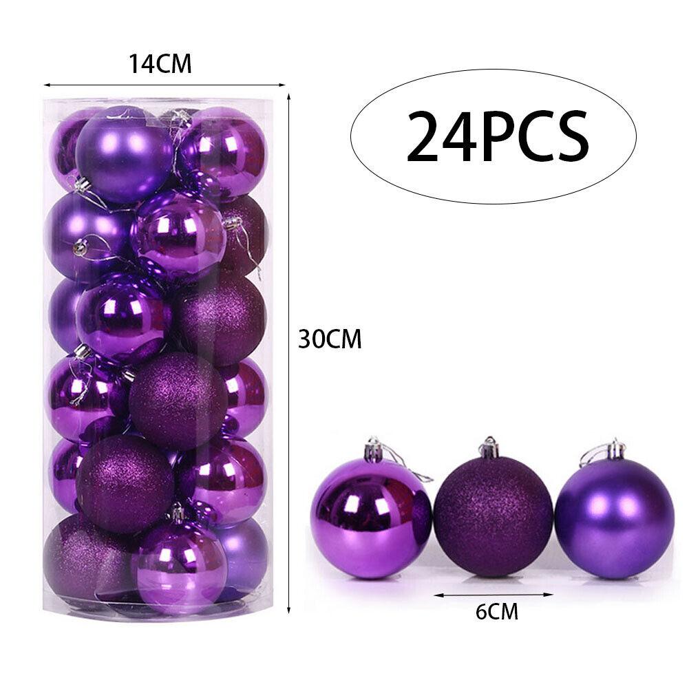 8 СМ 24 ШТ. Рождественские Подвесные Шаровые Украшения Небьющиеся Рождественские Елочные Украшения Комплект Рождественские Украшения Шары для Праздника Свадьбы Декор