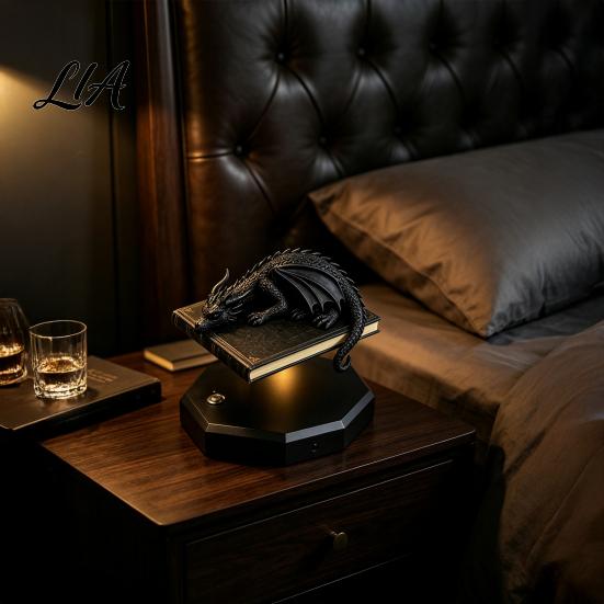 Decorative Night Lamp Dragon Book Lamp, 3D Printed Bedside Light, Fantasy USB Powered LED Desk for Home Bedroom Decor