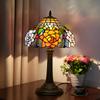 Настольные лампы в традиционном стиле Витражная распускающаяся роза Винтажный настольный светильник Спальня Средиземноморский ресторан Турецкий домашний декор