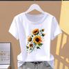 (Osiyo o'lchami) Ayollar uchun qisqa yengli futbolkalar Moda T Kiyim shirin yoqimli 90-yillar shirin Print Ayollar Kundalik Grafik T-shirt