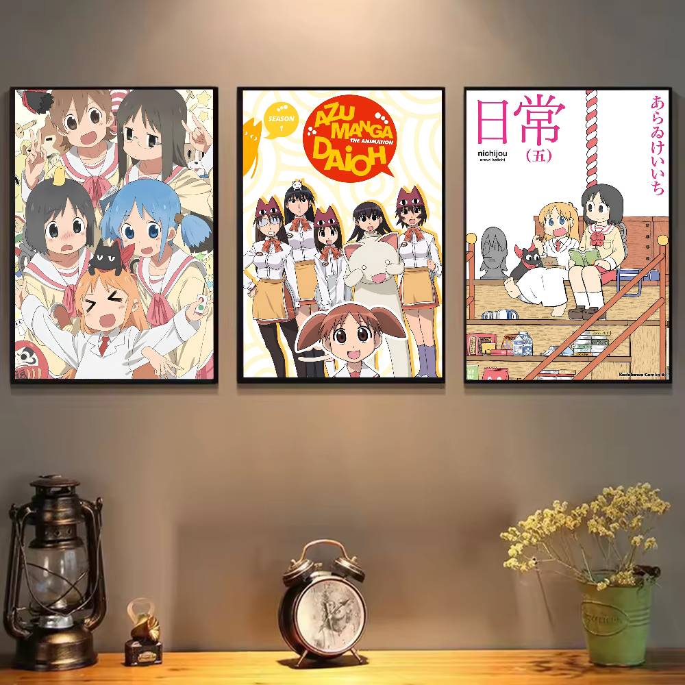 1 шт. Популярный аниме-плакат-наклейка Nichijou, водостойкая настенная art для гостиной, спальни, домашнего декора