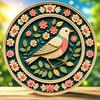 1 Pieces Of Round Country Retro Bird Wooden Signboard -8x 8 Inches | Wall Art For Home, Bar, Cafe, Garage And Garden Decoration