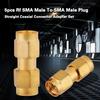5pcs Rf SMA Male To SMA Male Plug Straight Coaxial Connector Adapter Set
