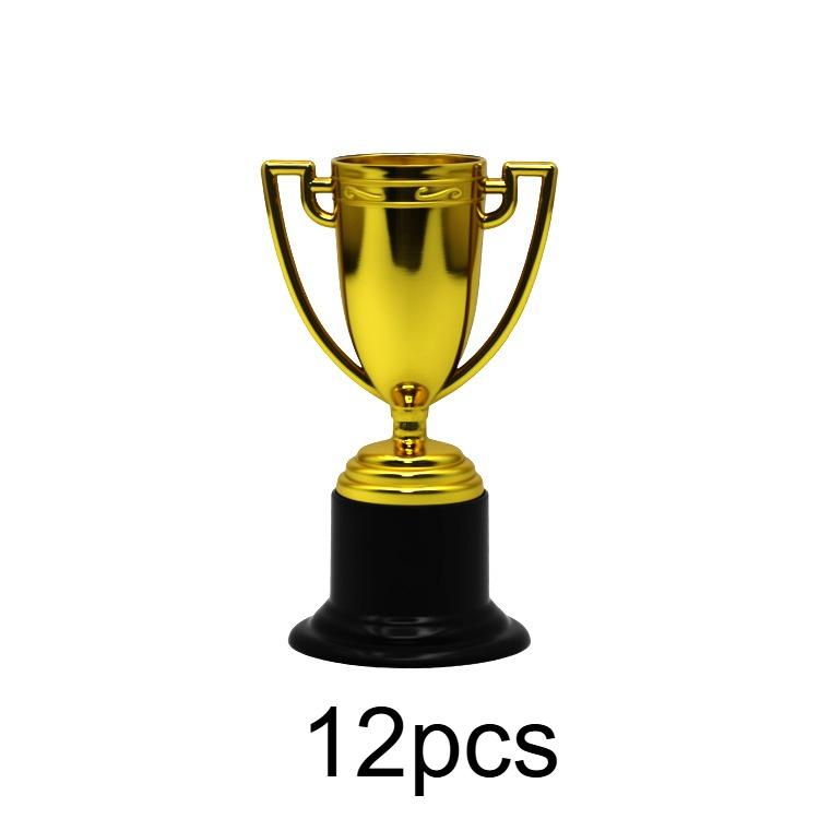 12pcs Elegant Golden Trophies Suitable for Party Awards, School Prizes,Golden/ Cups for Labor Day, Teacher's Day Gifts, Football