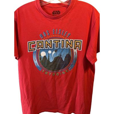 Мужская футболка Star Wars M Красная с графическим принтом Mos Eisley Cantina Tatooine, короткий рукав, хлопок
