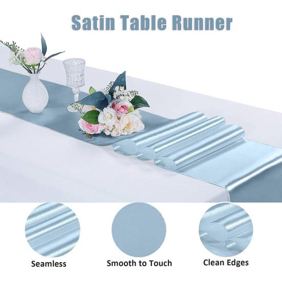 1 Set Table Cover Silky Smooth Printing Wrinkle Free Unfading Table Decoration Waterproof Tablecloth And Satin Table Runner Set Home Use