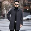 Новое осенне-зимнее мужское шерстяное пальто средней длины с лацканами из двухстороннего нейлона, мужское утолщенное кашемировое пальто