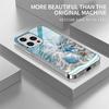 Синий океан серебристый стеклянный чехол для телефона подходит для iPhone 17 16 15 14 13 12 11 Pro Max Plus противоударный и защищающий от падений