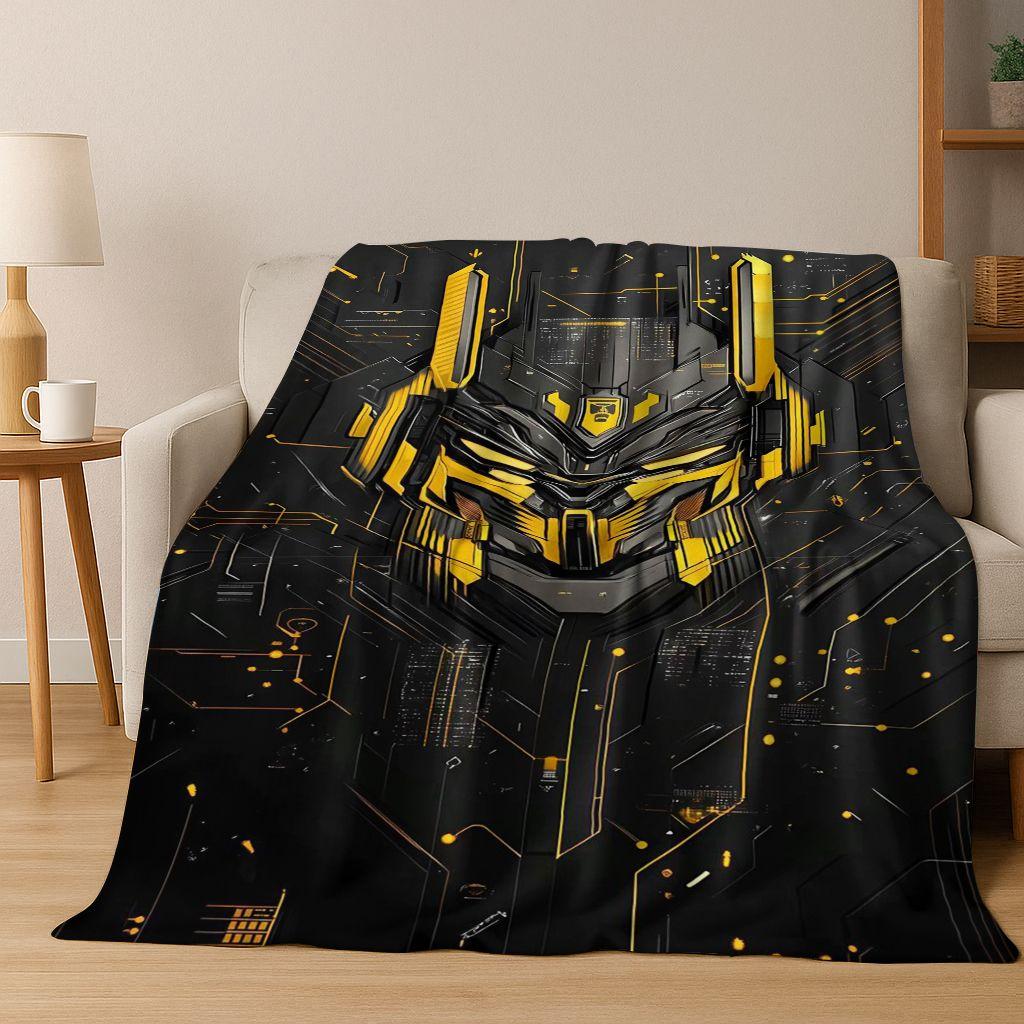 Cartoon T-Transformers Autobots Optimus Prime Flannel Blanket,Warm and Cozy Soft Throw Blanket for Home Bedroom Bed Sofa Cover