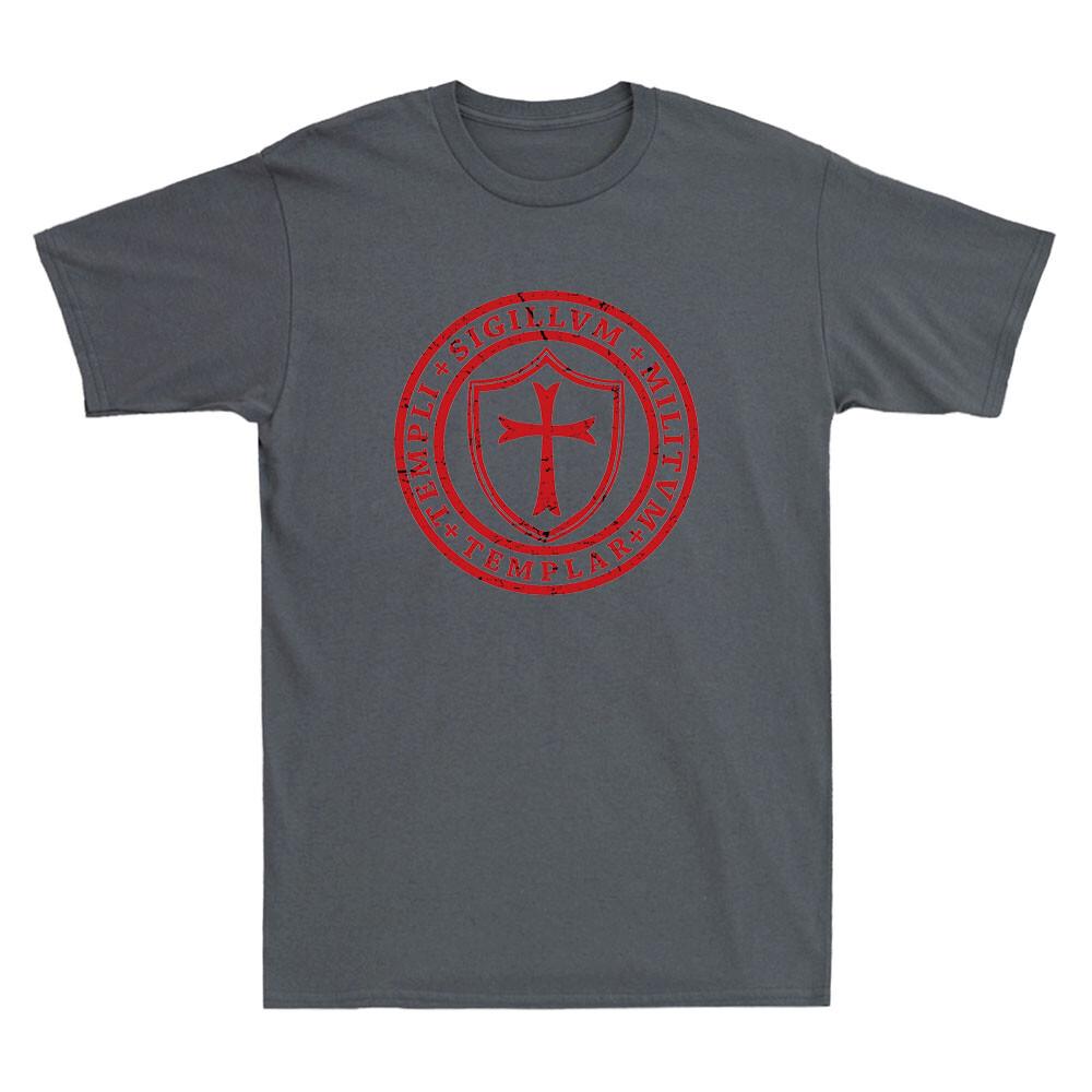 Distressed Knights Templar Cross Seal Of Soldiers Graphic Vintage Unisexs Tshirt