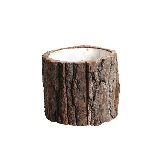 Creative Christmas Xmas Decor Dried Flower Packaging Bark Barrel Bucket Box Gift