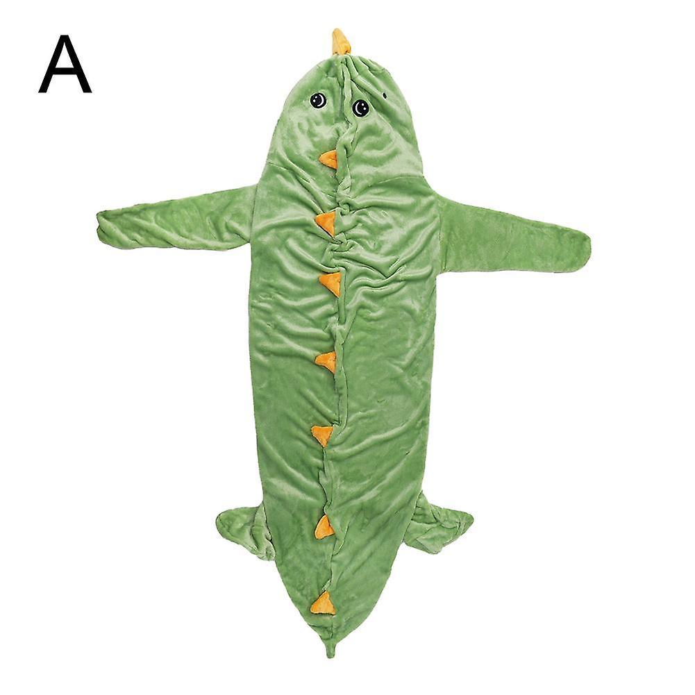Cross-Border New Dinosaur Sleeping Bag Double Sided Flannel Wearable Thickened Shark Funny Onesie Loose Pajama Blanket