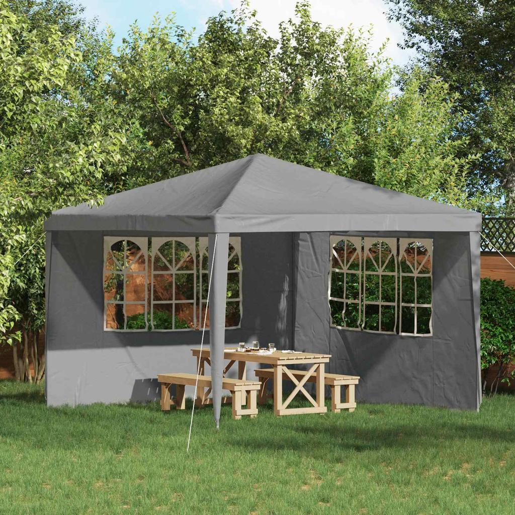 Party Tent Side Panel 2 pcs 300 x 195 cm Light Gray PE and Steel