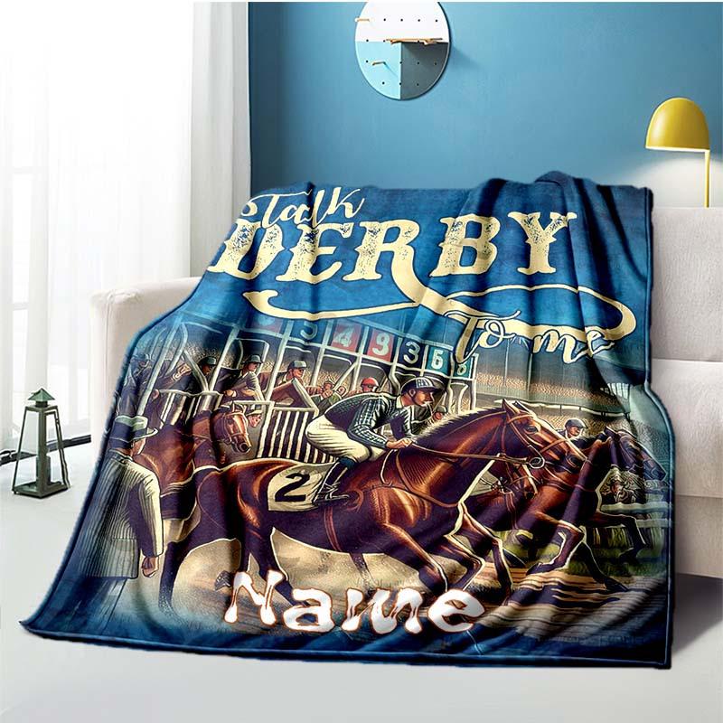 Equestrian Competition Customize Your Name Blanket Used For Chair Office Sofa Bed Camping Soft And Warm Giving Friends And Relatives Birthday