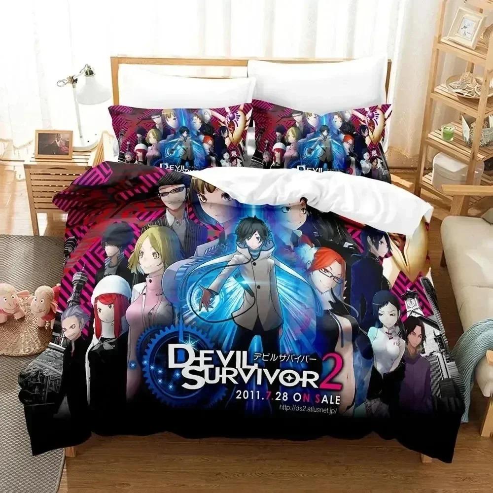 3D Печать Аниме Devil Survivor Комплект Постельного Белья Пододеяльник Комплект Постельного Белья Чехол для Одеяла Наволочка Королева Мальчики Взрослый Комплект Постельного Белья