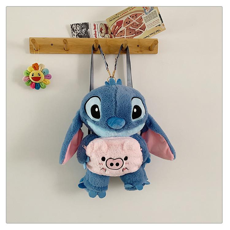 Плюшевый рюкзак-мультяшный персонаж Почакко (из Stitch) для девочек, с застежкой-молнией, для повседневных поездок