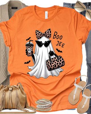 Boo Jee Ghost Tee, Funny Halloween Top, Fall Apparel, Spooky Season Shirt, Gift for Friend, Unisex T-Shirt, Summerween, Ghost Print Shirt,