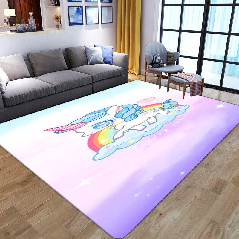 3D розовый ковер с единорогом для комнаты для девочек, детский коврик для гостиной, коврик для спальни, ковер для балкона, детский коврик для прихожей, напольный коврик