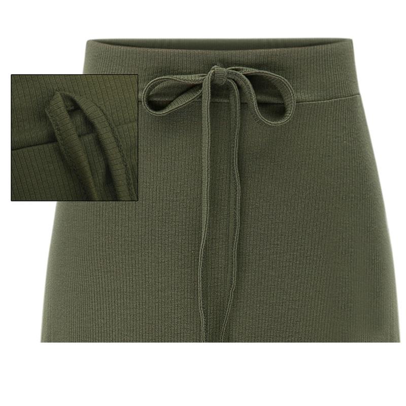 Трикотажная юбка Женская мода Элегантные эластичные юбки трапециевидной формы с разрезом и высокой талией