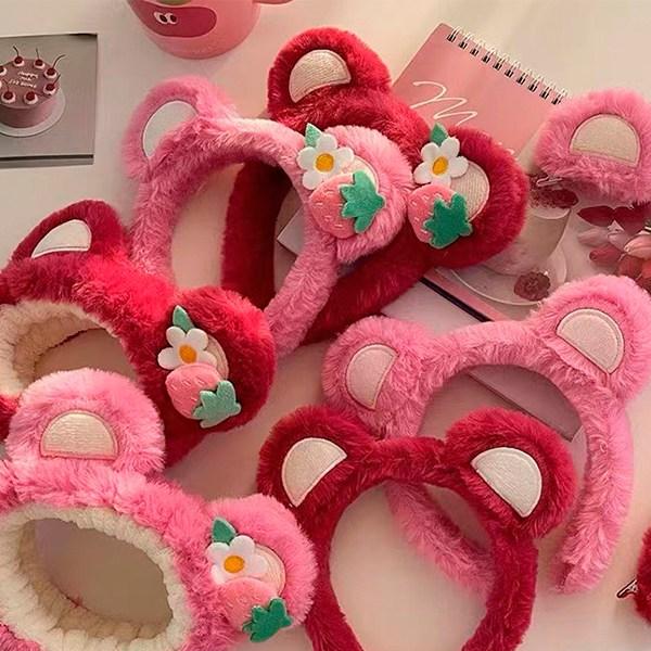 Market Style Party Headband, Bear Ears Pink, 5 Pieces