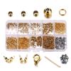 DIY Jewelry Accessories Set: Stainless Steel Lobster Clasps, Bag Buckles, Single Loop Beads, 6-Grid & 8-Grid Boxed & Bagged.