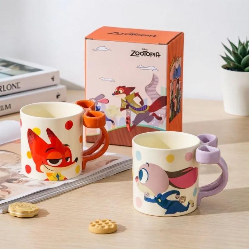 Disney Zootopia Ceramic Mug Judy Nick Couple's Cup with Handle Birthday Gift