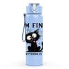 1PC I'm Fine Everything Is Fine Black Cat 750ml Color Plastic Sports Water Bottle Leakproof Flip Straw Lid Suitable for Sports Office Home Use